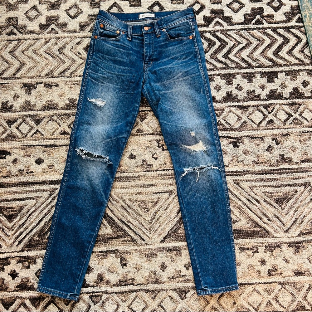 Madewell 9" high rise skinny skinny size 27 distressed
